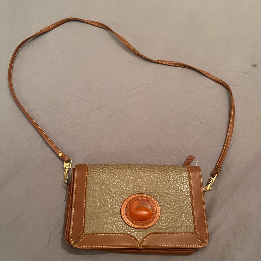 Vintage Dooney & Bourke-  Brown and Tan Crossbody Bag